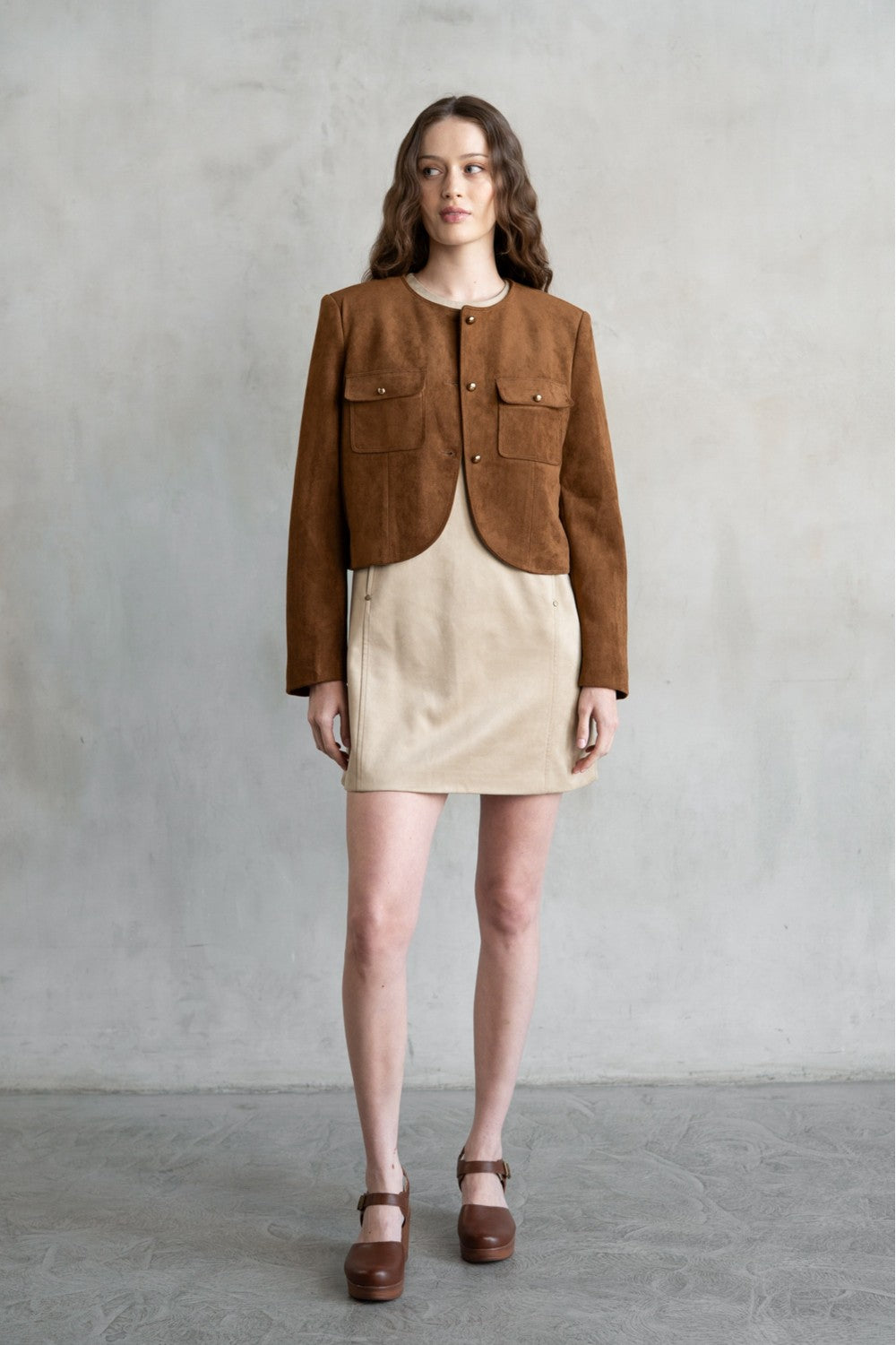 Suede Utility Crop Jacket