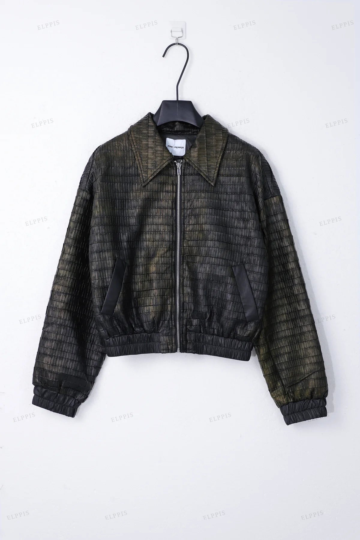 Crop  Leather Brown Jacket