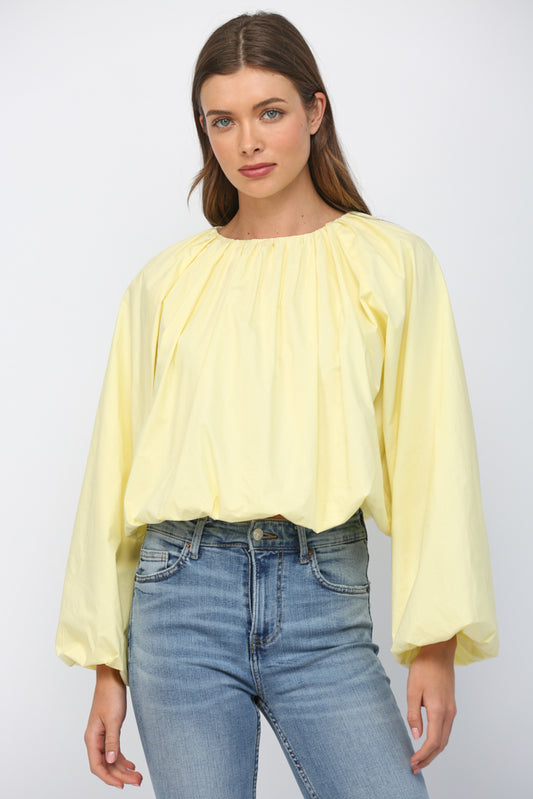 L/S Gathered Lemon Top