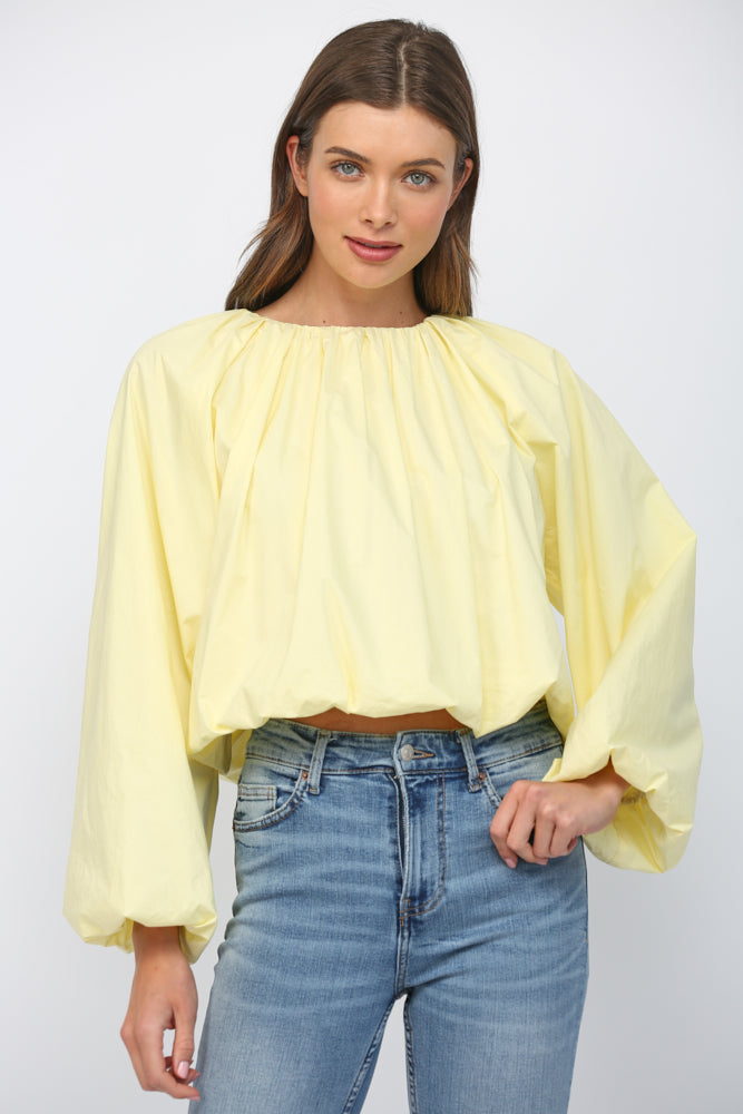 L/S Gathered Lemon Top
