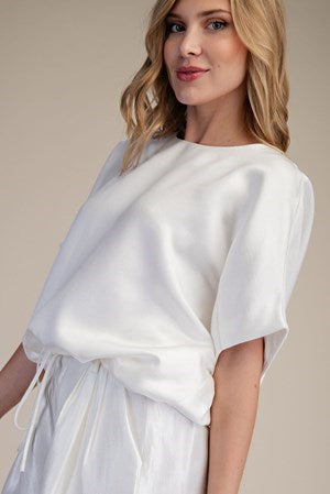 Round Neck Short Sleeve Top White