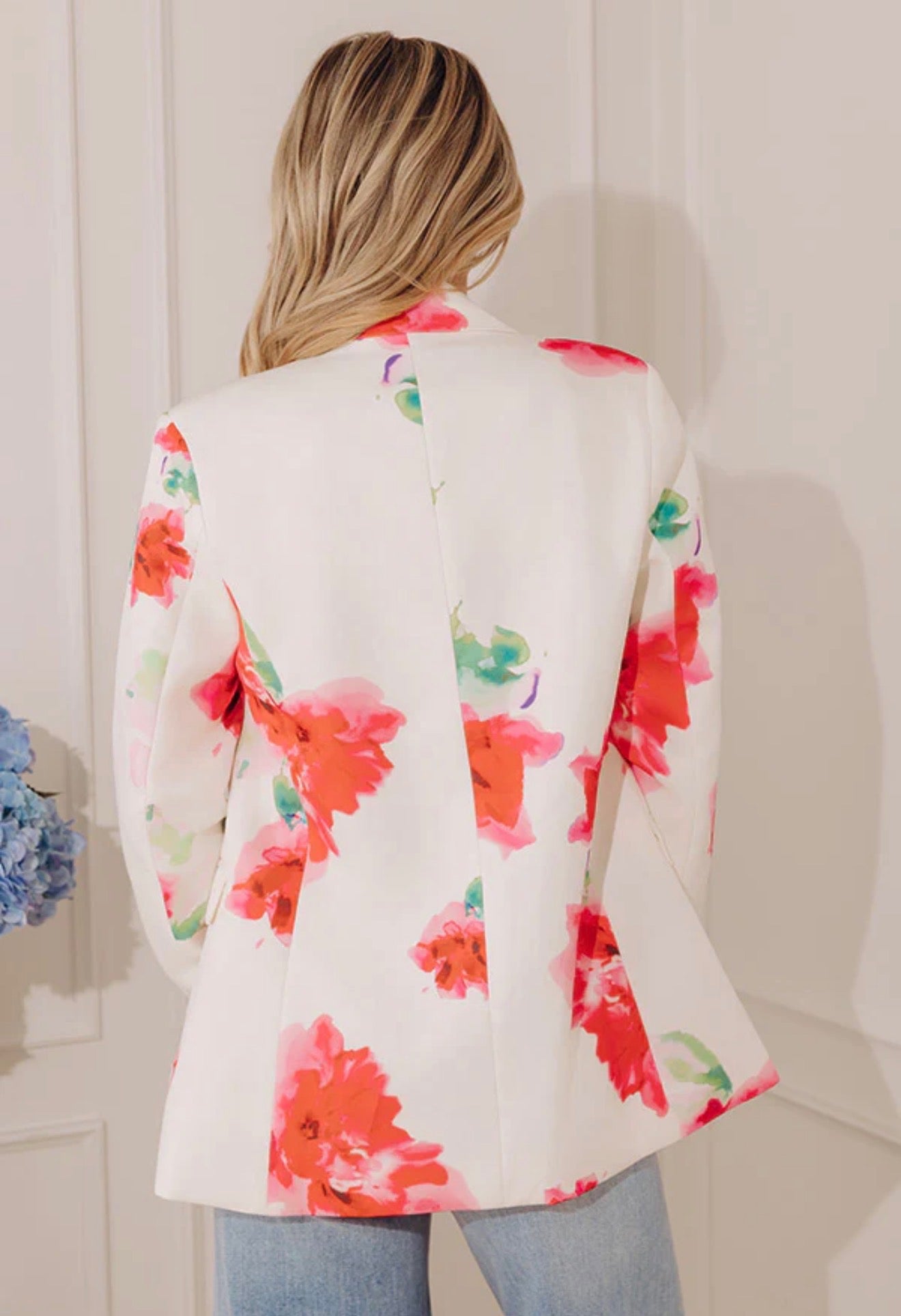 Satin Jacket Watercolor Floral