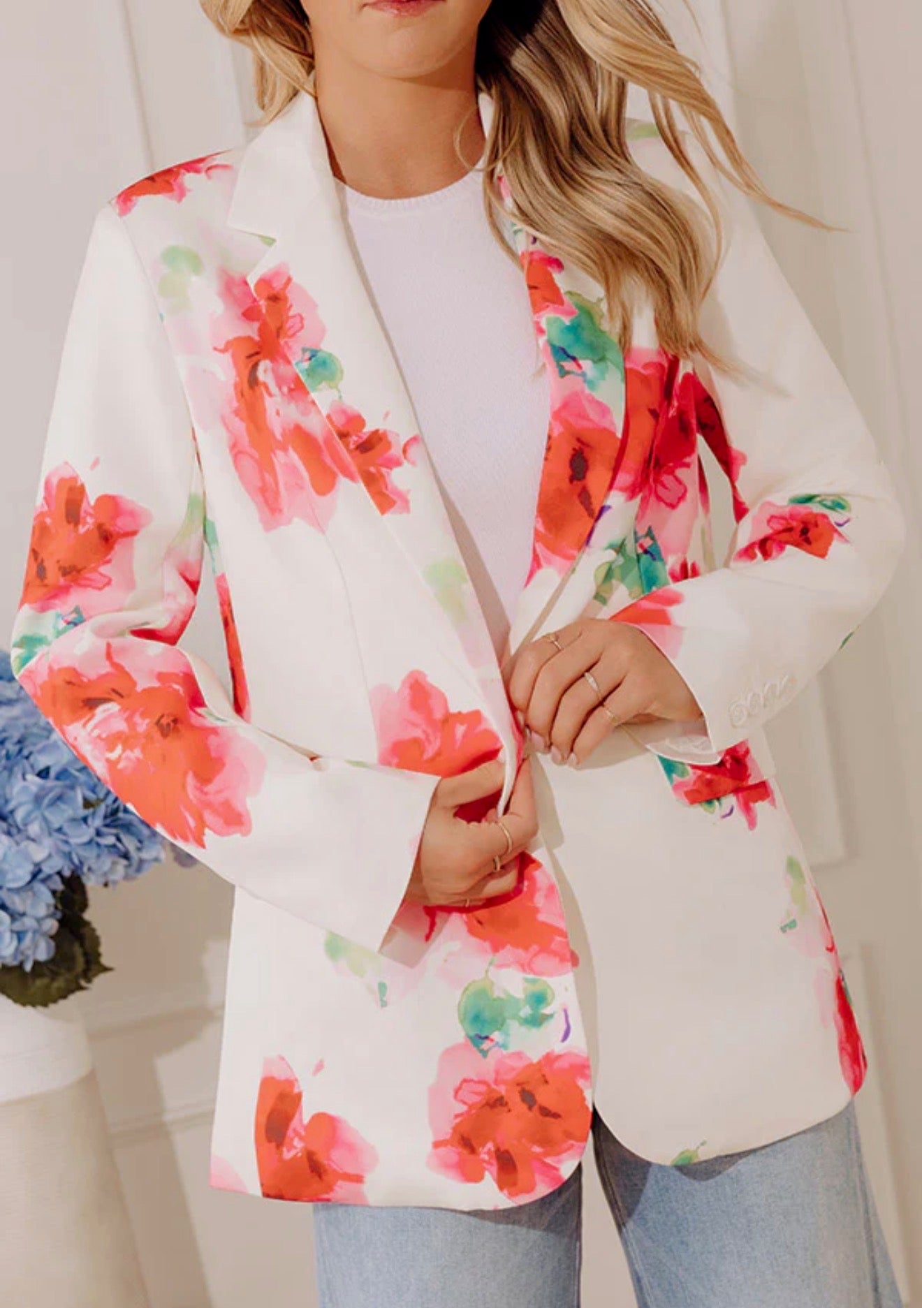 Satin Jacket Watercolor Floral