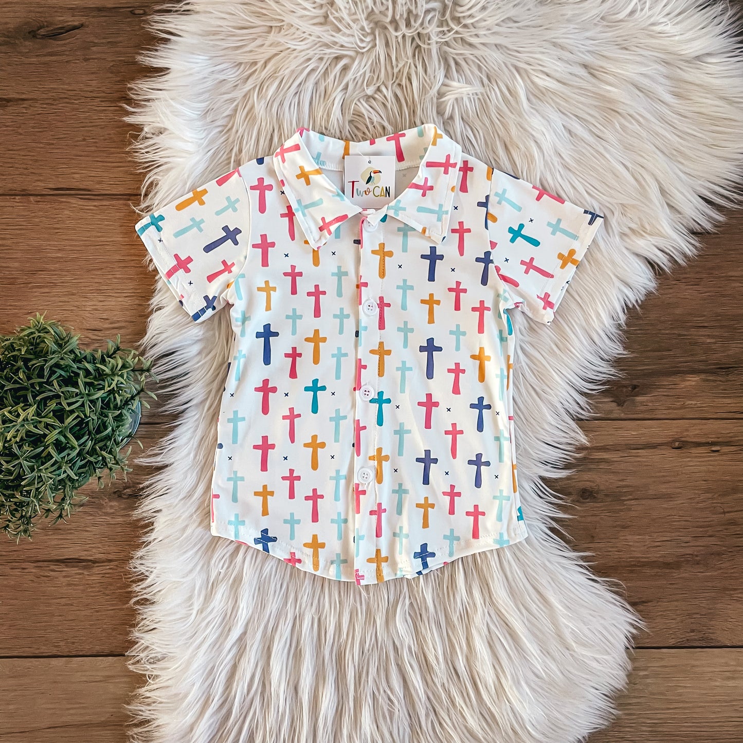 Recut Crosses Button-up