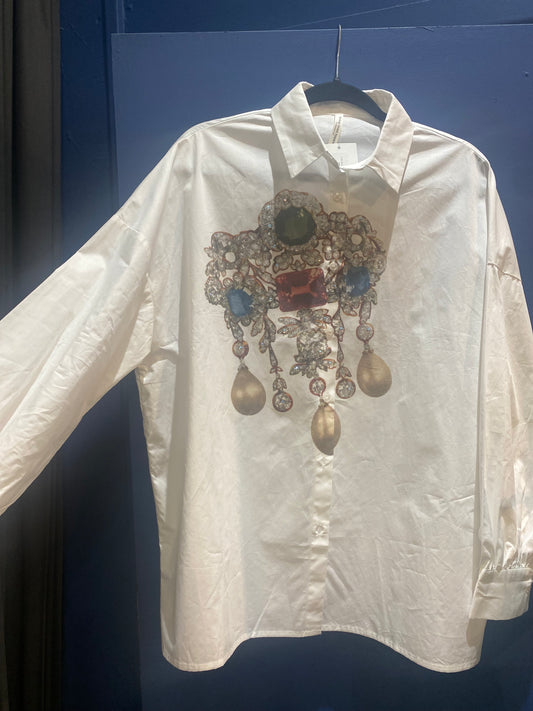 L/S Shirt Stones Pearls