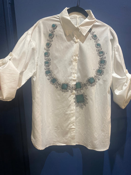 L/S Stones Liz Necklace Shirt