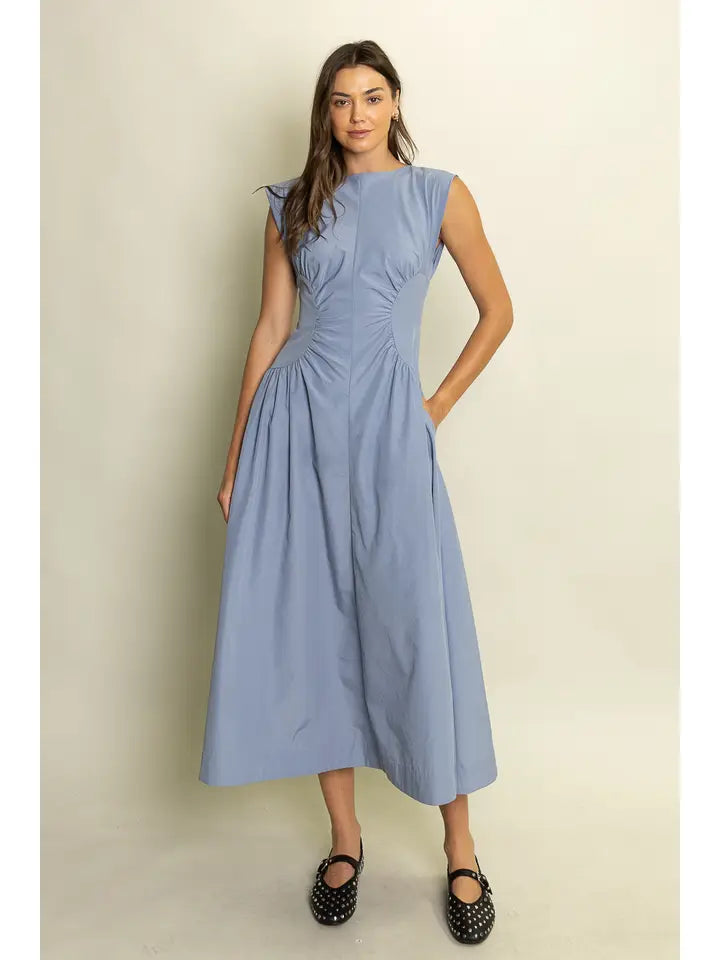 Ruched waist Midi Dress