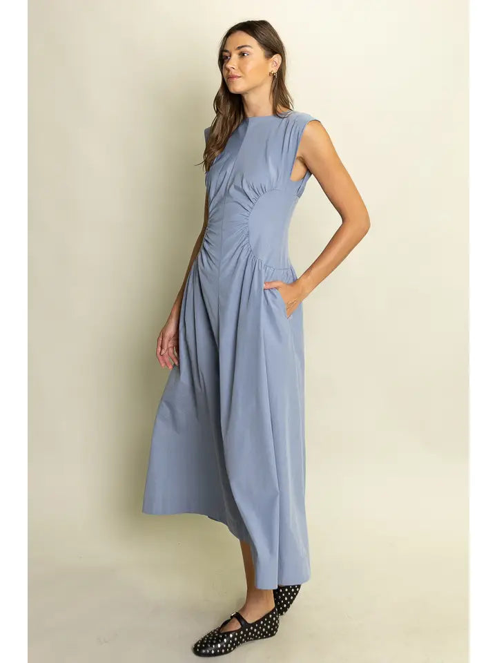 Ruched waist Midi Dress