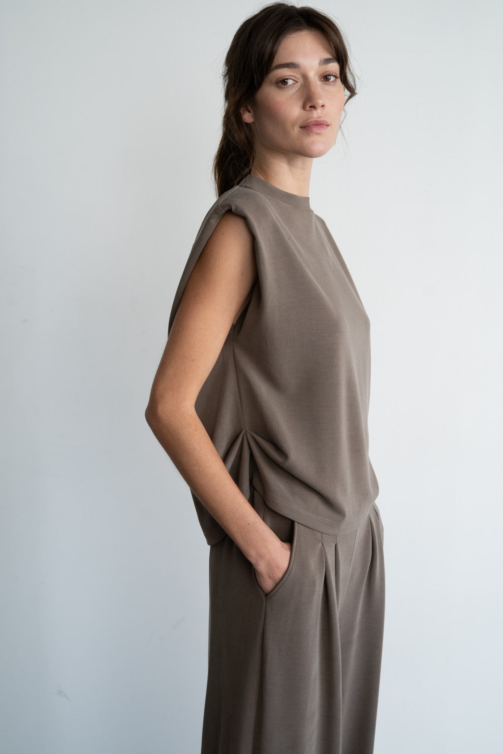 Pleated Wide Leg Sweatpants