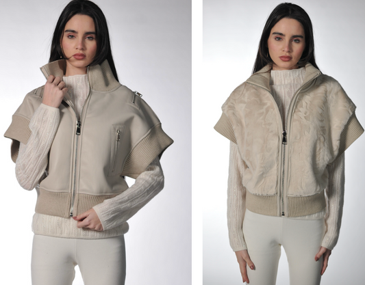Reversible Faux Fur Vegan Leather Jacket