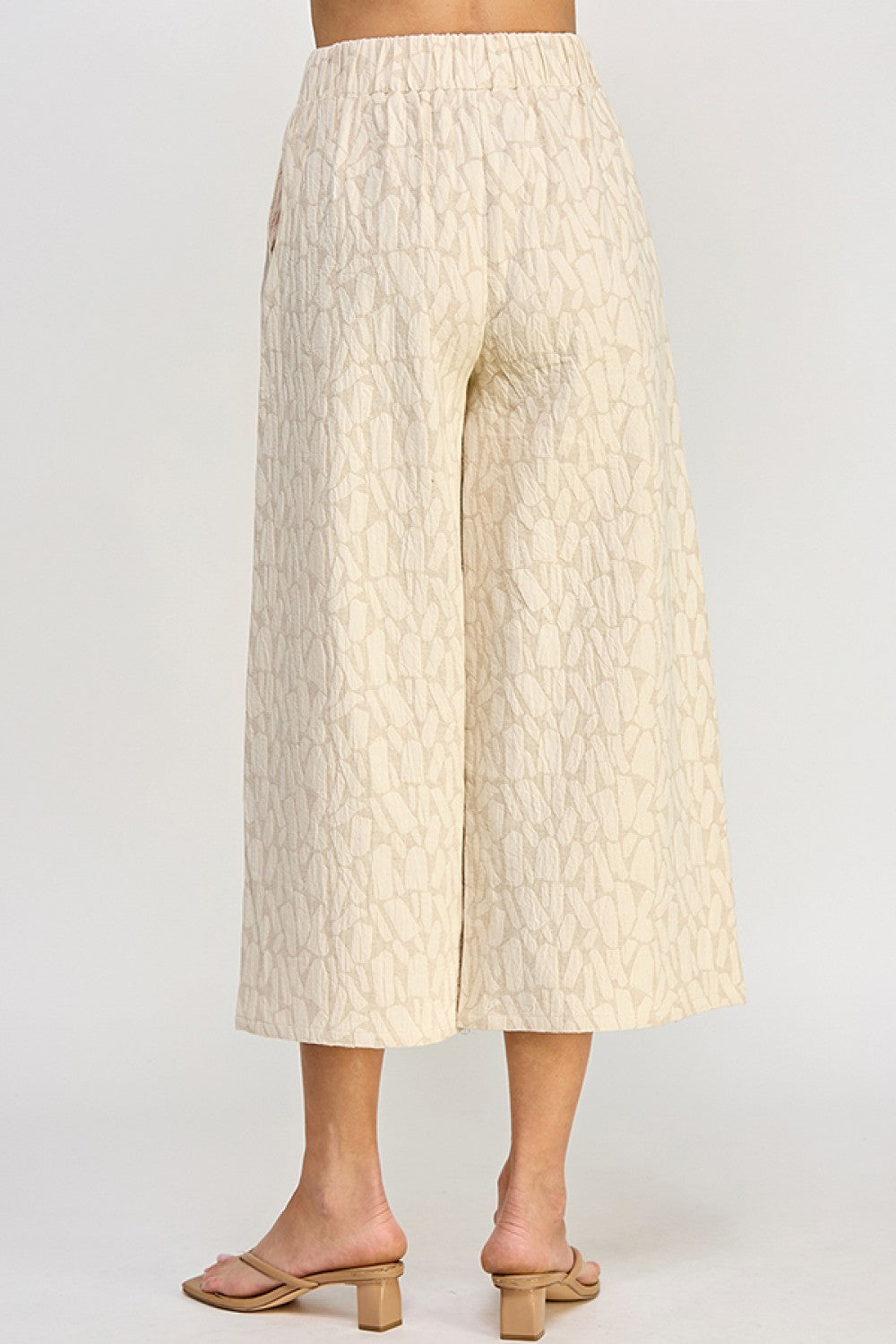 Jacquard Cropped Pants With Pockets