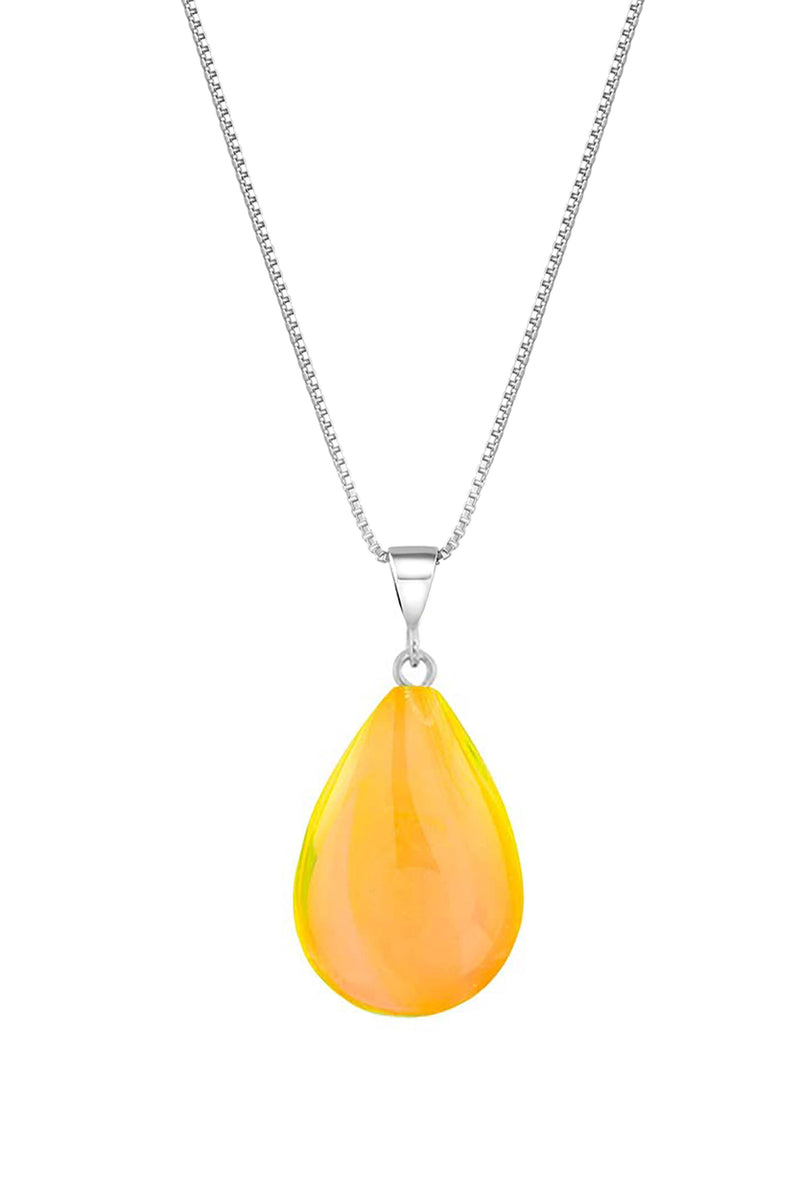 Sm. Drop Pendant Nk. Sterling Sil. Glass Crys