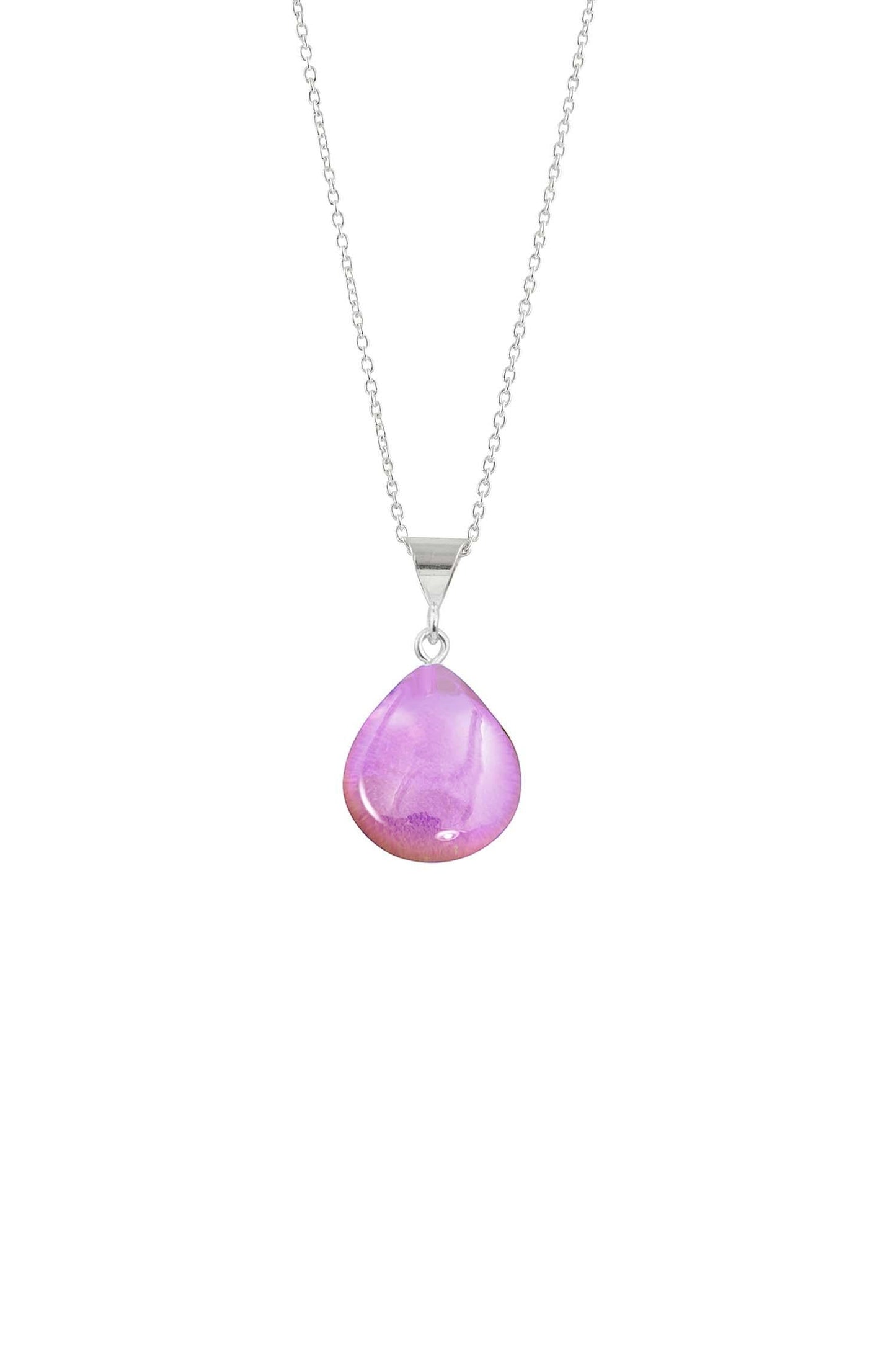 XSmall Drop Pendant Nk. Sterling Sil,Glass Crys.