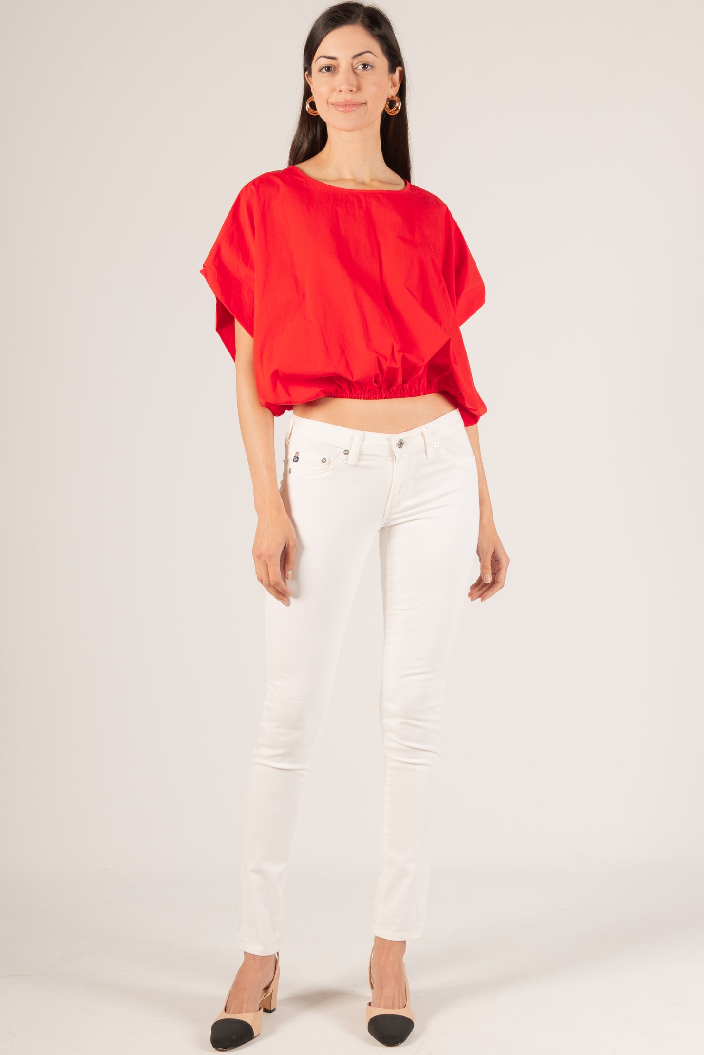 Billowy Poplin Top