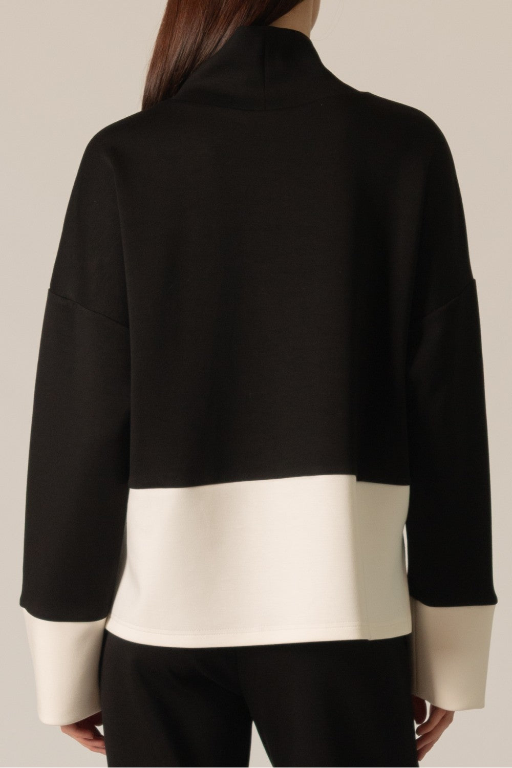 Modal Color Block Mock Neck Top