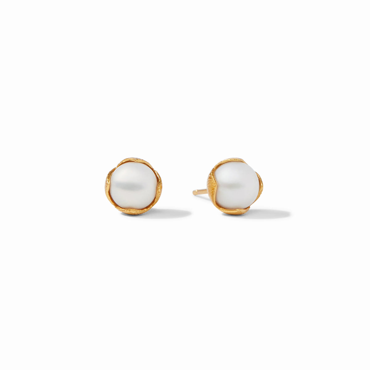Penelope Pearl Stud 24K Plate Small