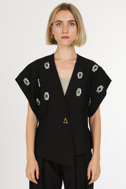 Embellished Statement asymmetric Top
