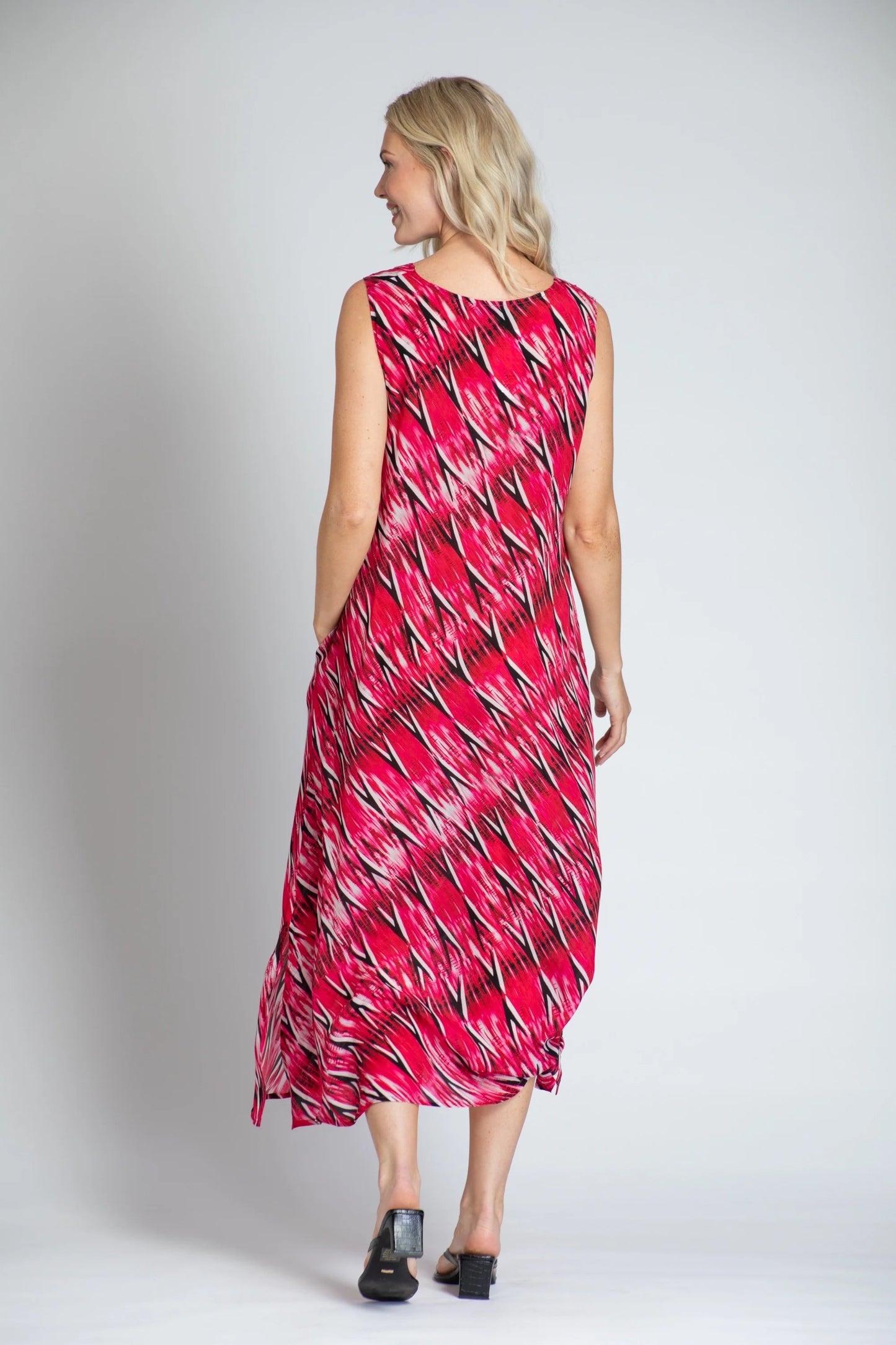 Diagonal Ikat Print Dress