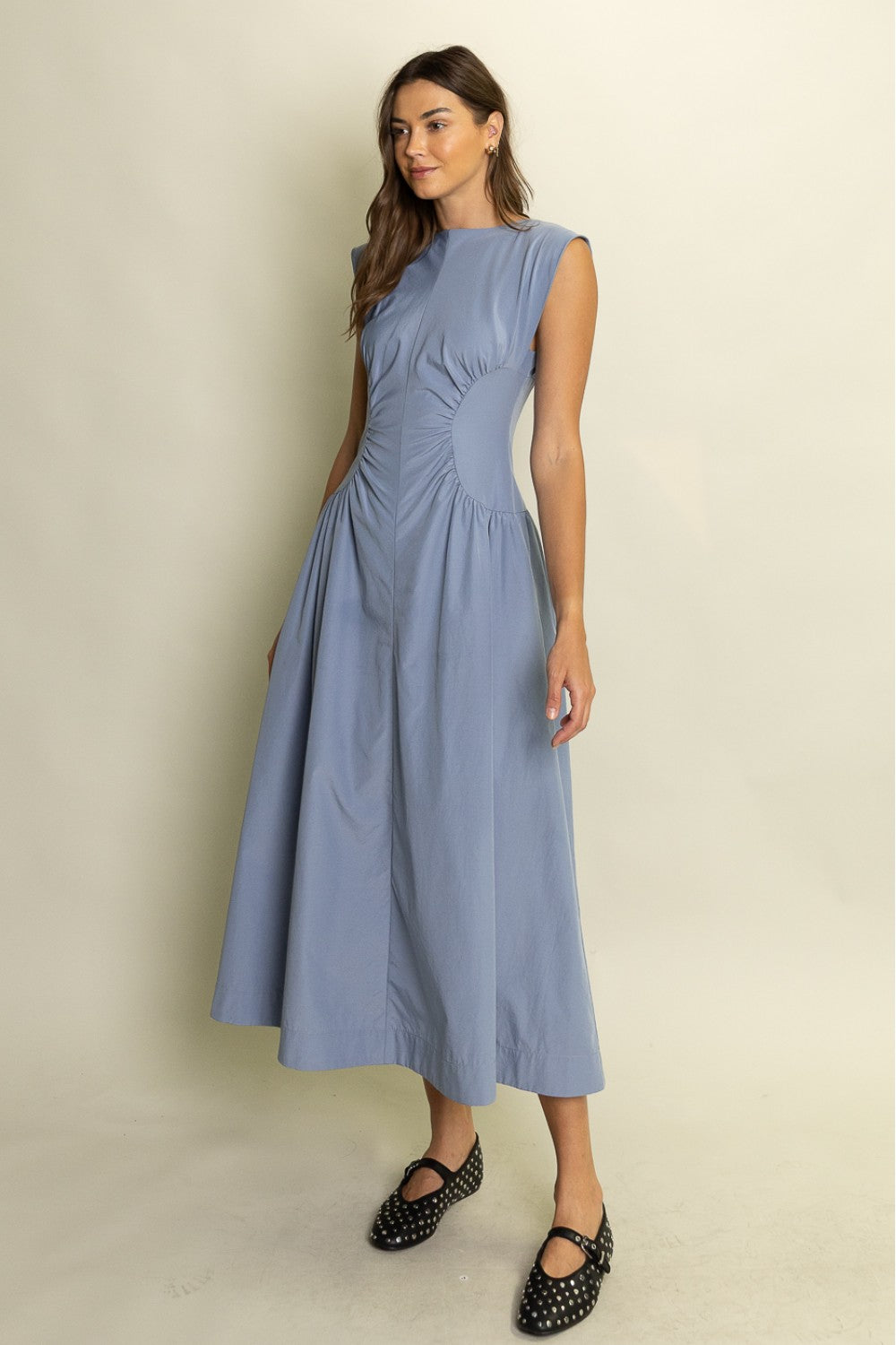 Ruched waist Midi Dress
