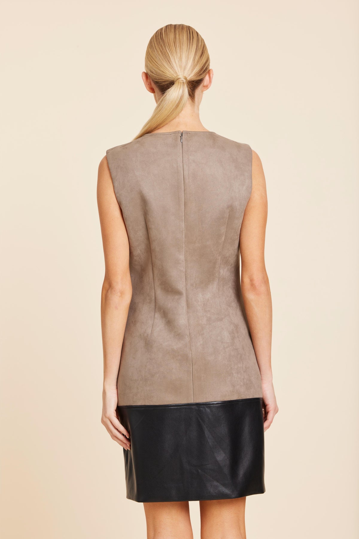 Faux Suede & VL 2 tone dress