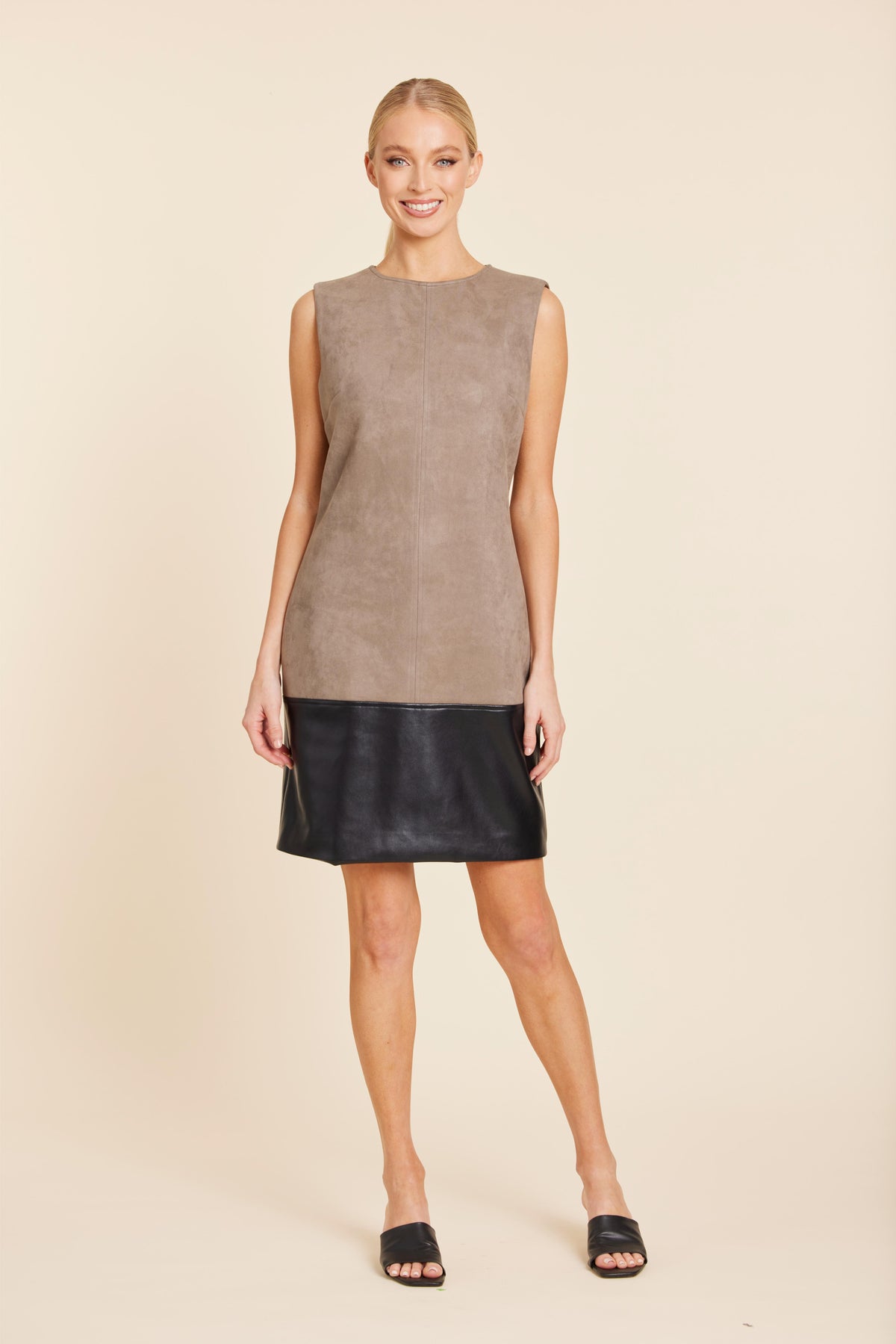Faux Suede & VL 2 tone dress