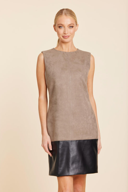 Faux Suede & VL 2 tone dress