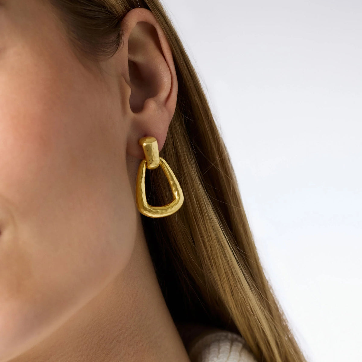 Sahara Demi Doorknocker Earring 24K Gold