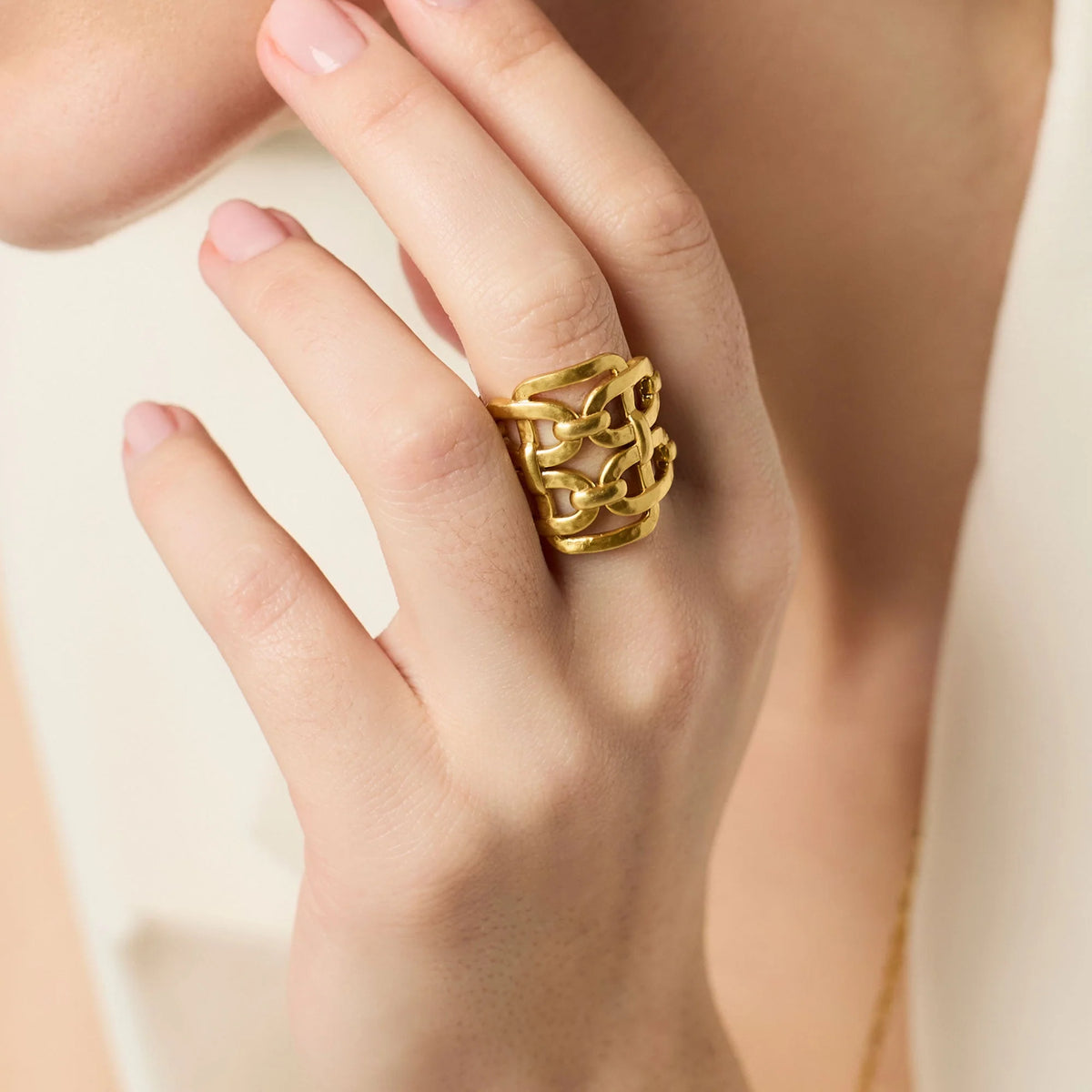 Sahara Statement Ring 24K Plate