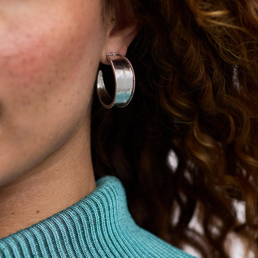 Savoy Silver Hoop Earrings Small