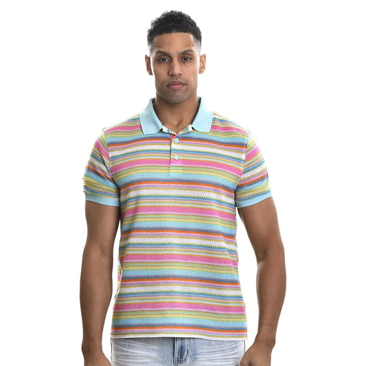 Mens Multi Stripe Polo