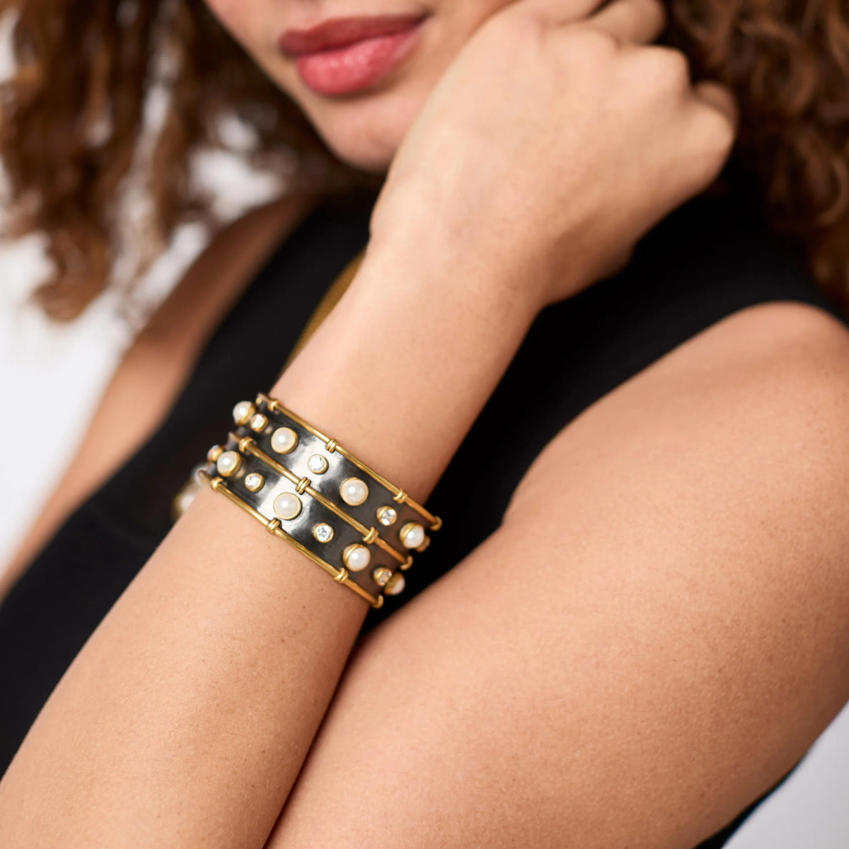 Tribeca Cuff Pearl 24K Plated