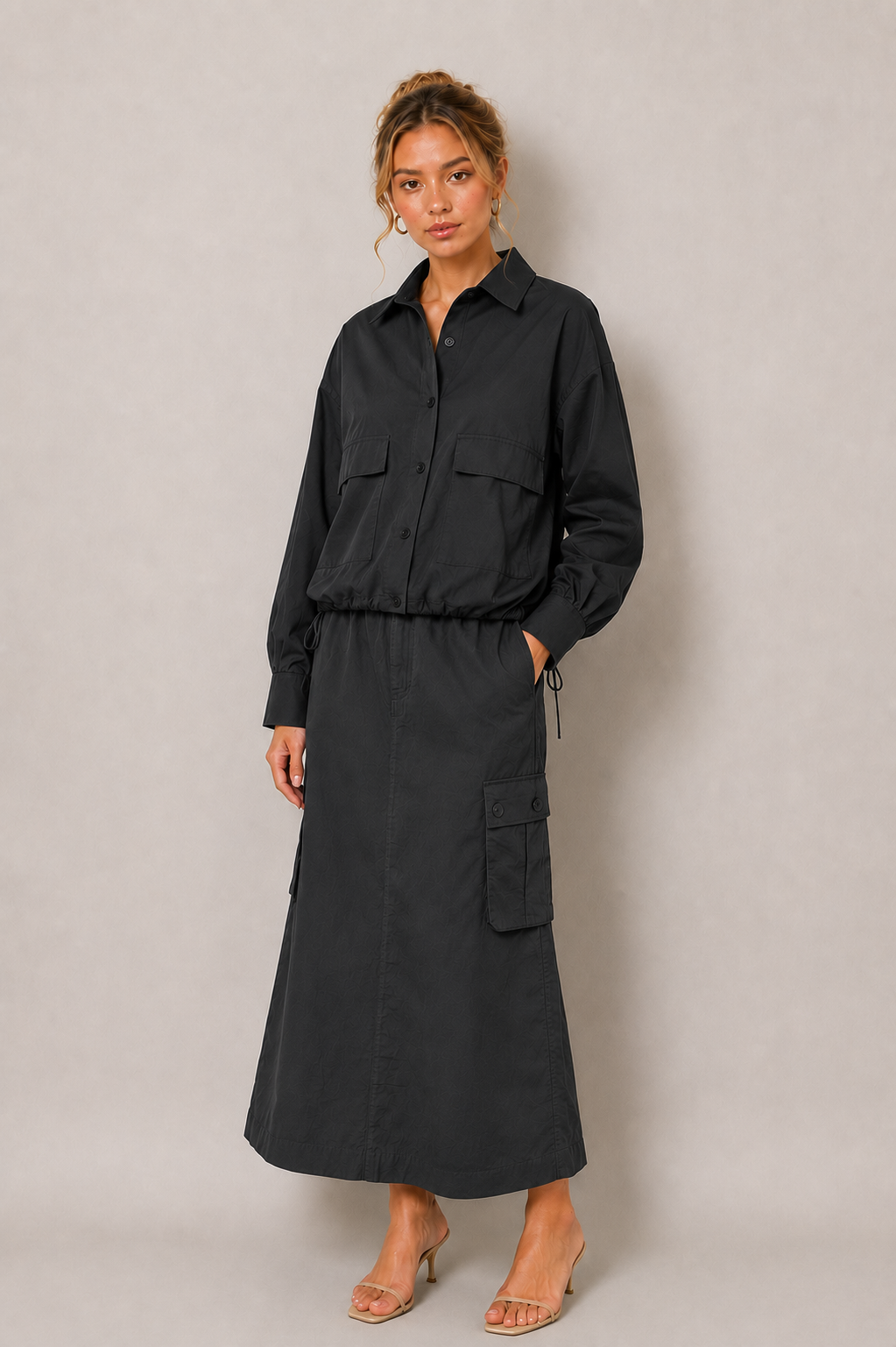 Shirt Jkt w/ Pockets & Drawstring