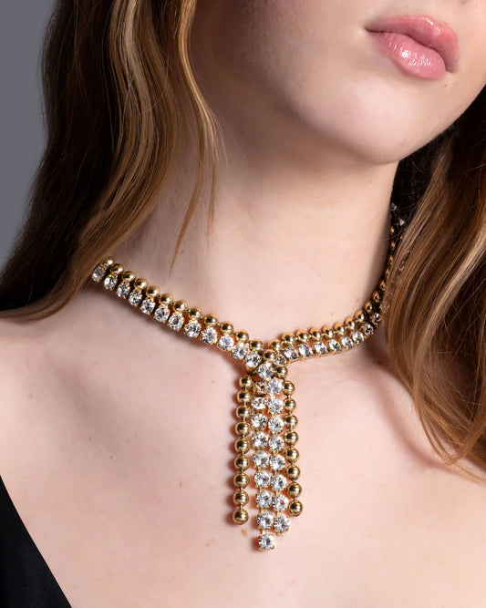 CZ's w/ Gold Balls Necklace