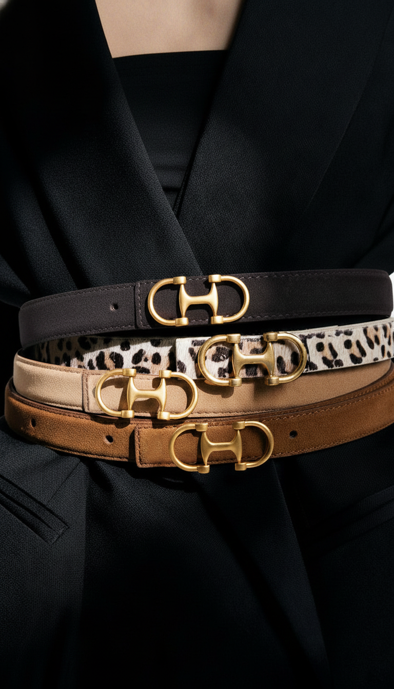 Horsebit Buckle Stitched Suede