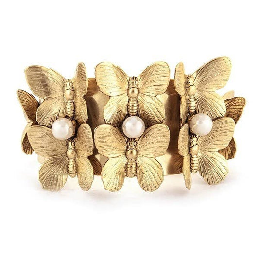 Butterflies with Pearls Cuff