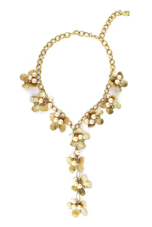 Hand made Butterflies and pearls Necklace