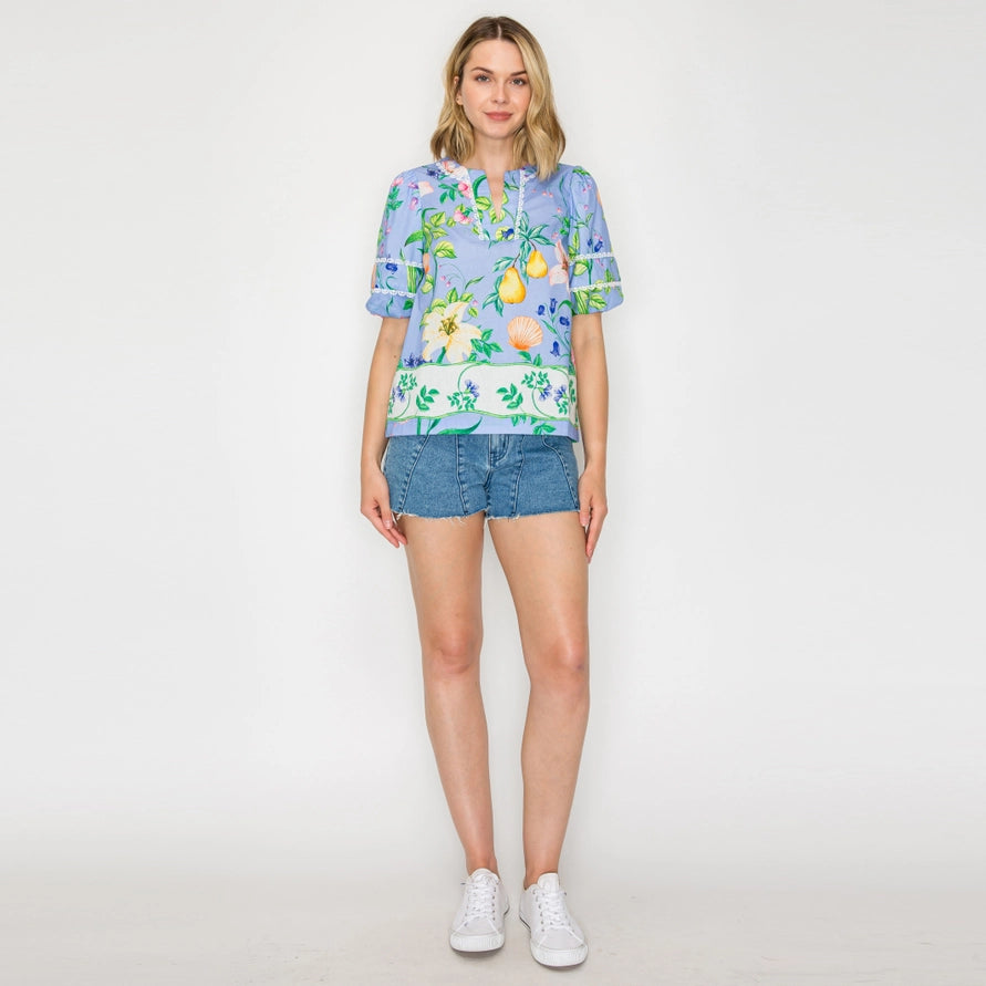 Garde Flower Print Top
