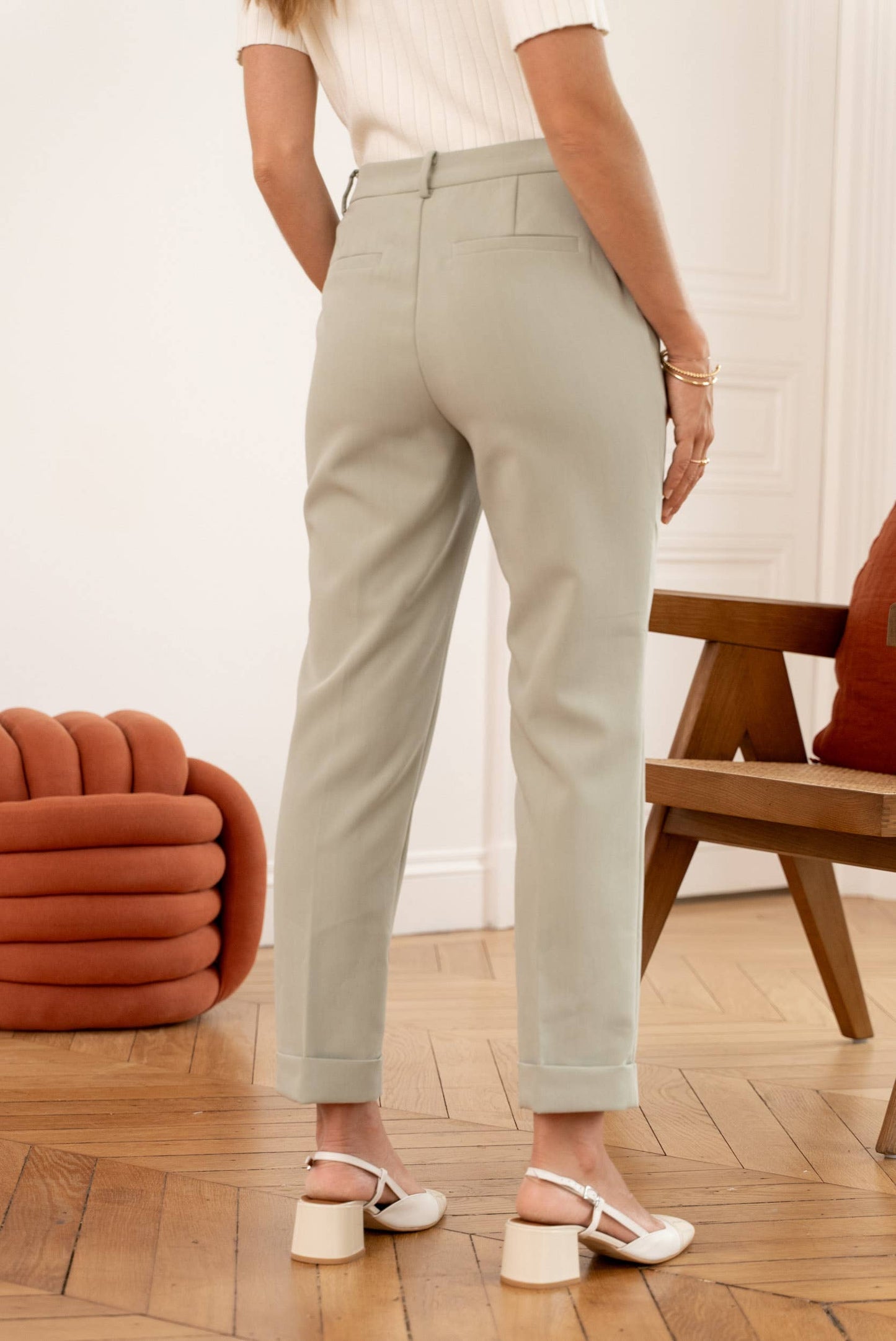 Garance straight tailored pants: Camel / 36/4