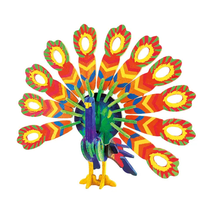 3D Painting Wooden Peacock Puzzle