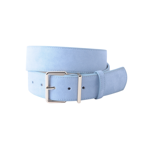 Springtime Suede Belt: Light Blue