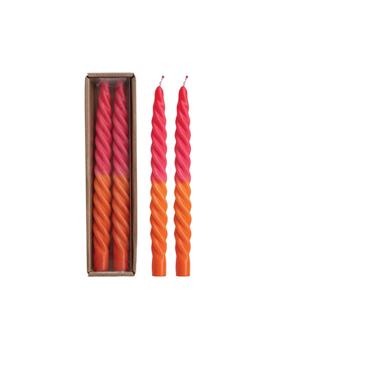 Unscented Twisted Taper Candles in Box, Set of 2