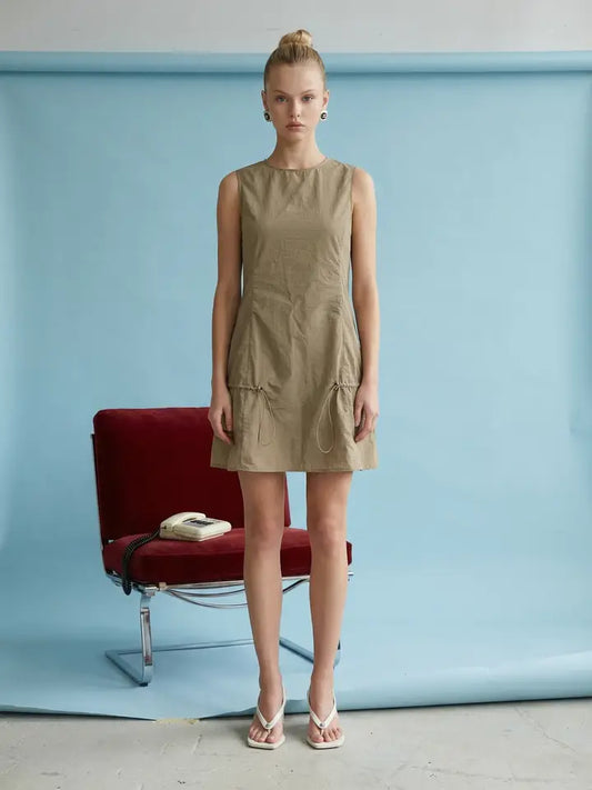 Low Waist Drawstring Mini Dress