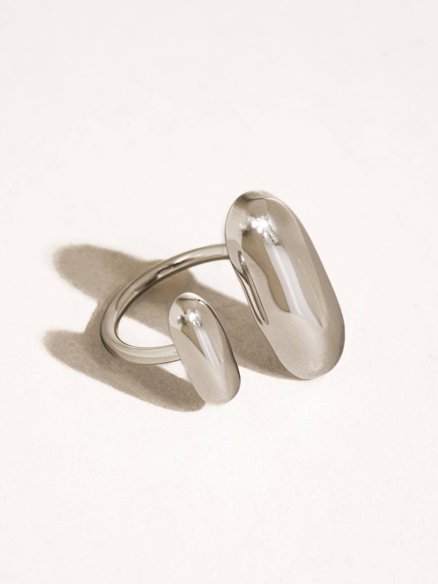 Roxy Modern Silver Open Statement Ring: Silver
