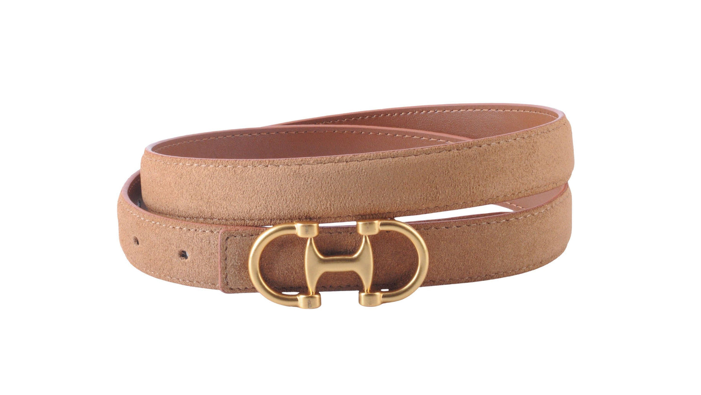 Horsebit Buckle Stitched Suede