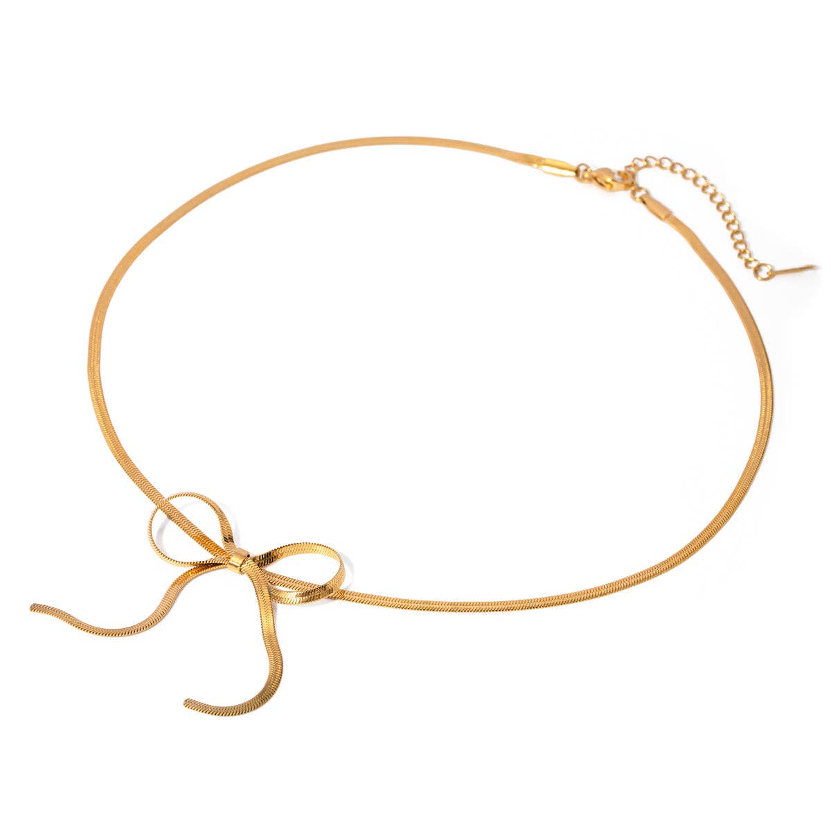 Lily Bow Necklace: Silver