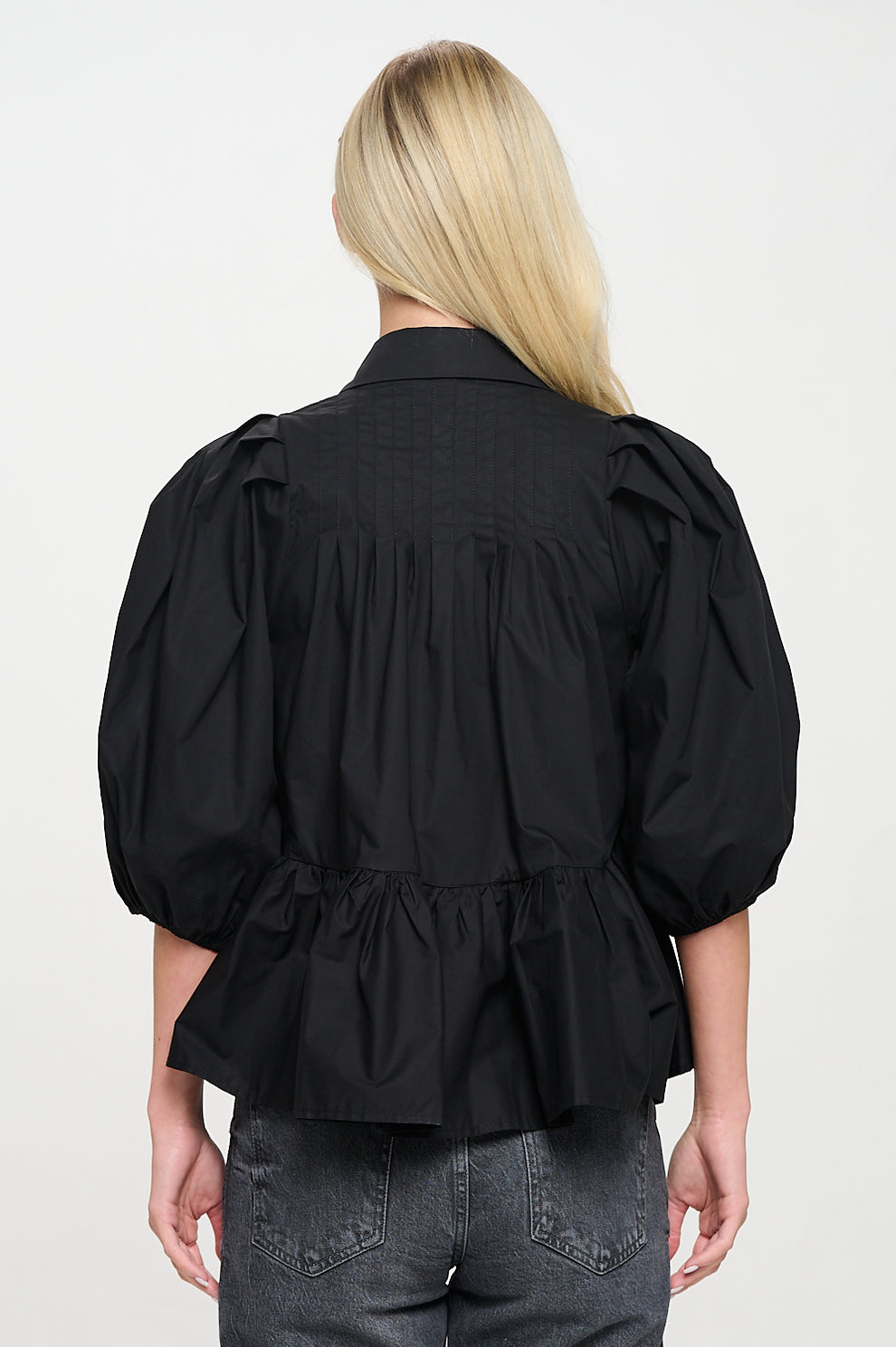 Black Poplin Blouse