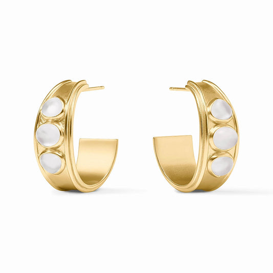 Dolce Statement Gold Hoop Earring with Iridescent Clear Crystal