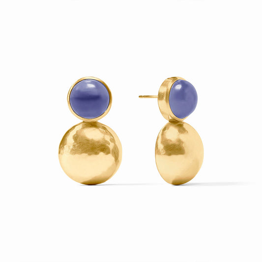 Solara Midi Gold Earring Iridescent Tanzanite Blue