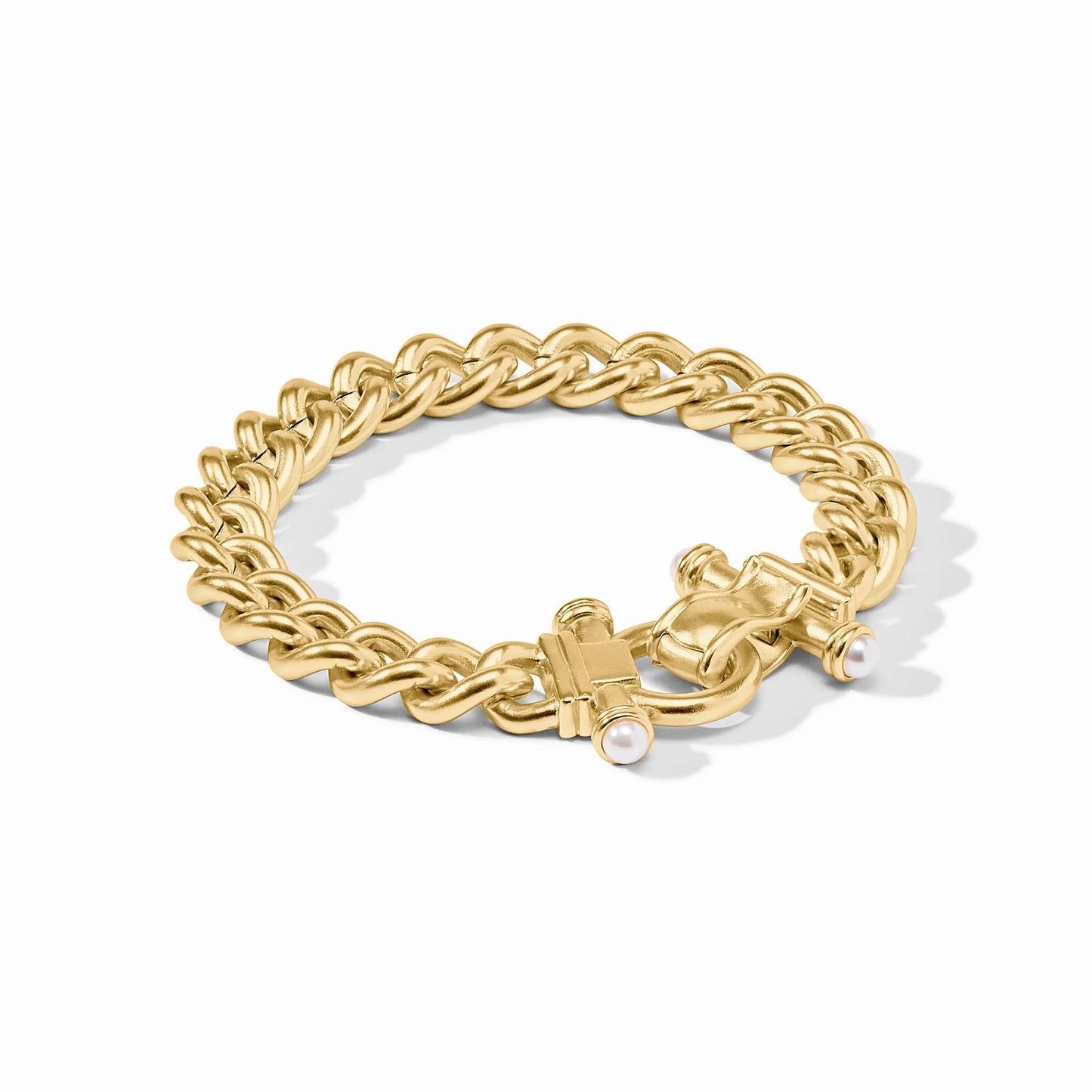 Dolce Gold Link Bracelet With Pearl