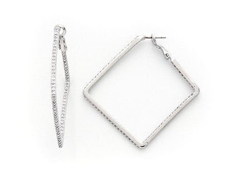1.5" SILVER OPEN SQUARE EARRINGS